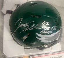 Jason Kelce Autographed Philadelphia Eagles Kelly Green retro Mini Helmet with COA Photo signing
