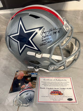 Roger Staubach Autographed Dallas Cowboys Replica Helmet with COA Photo signing