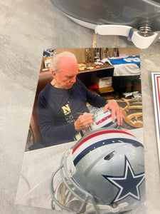 Roger Staubach Autographed Dallas Cowboys Replica Helmet with COA Photo signing