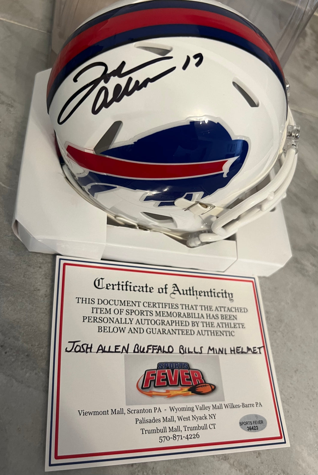 Josh Allen Autographed Buffalo Bills Mini Helmet with COA