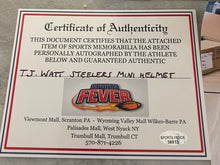 T.J. Watt Pittsburgh Steelers Autographed Mini Helmet with COA Photo signing
