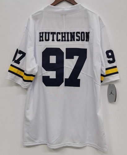 Aiden Hutchinson Michigan Wolverines Jersey white Stitched Numbers & Letters