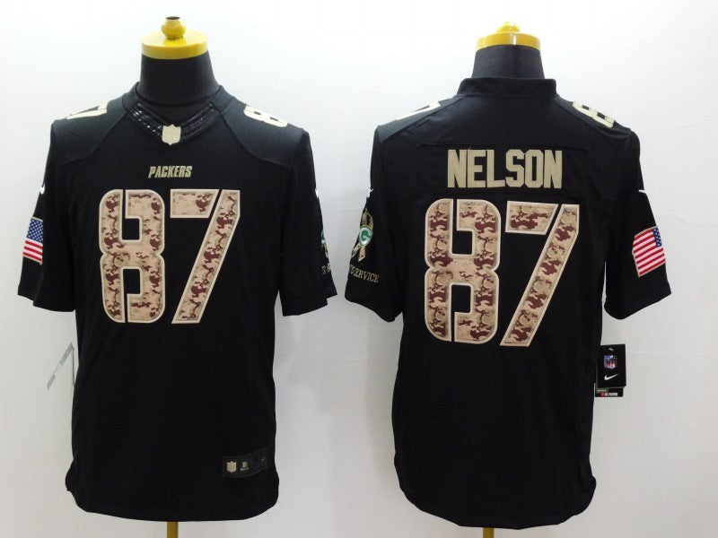 Jordy Nelson Green Bay Packers military salute to service Jersey