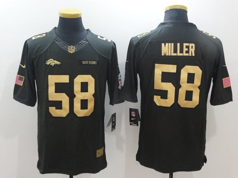 Von Miller Denver Broncos military salute to service Jersey Black Classic Authentics