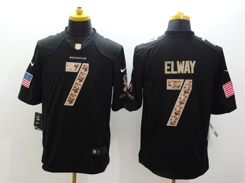 John Elway Denver Broncos military salute to service Jersey Black