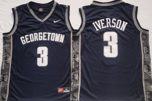 Allen Iverson Georgetown Hoyas Stitched blue NIKE Jersey