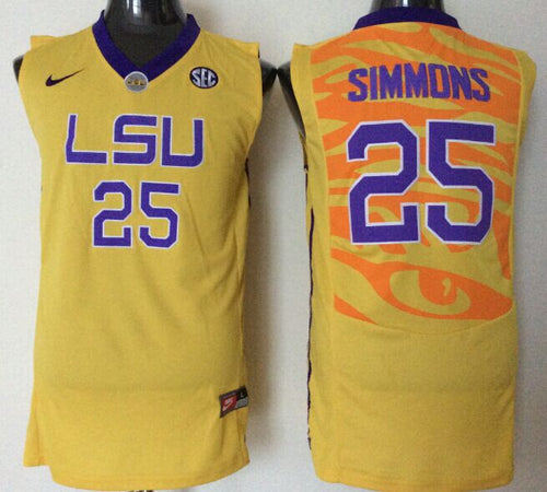 Ben Simmons LSU Tigers NCAA Nike jersey yellow