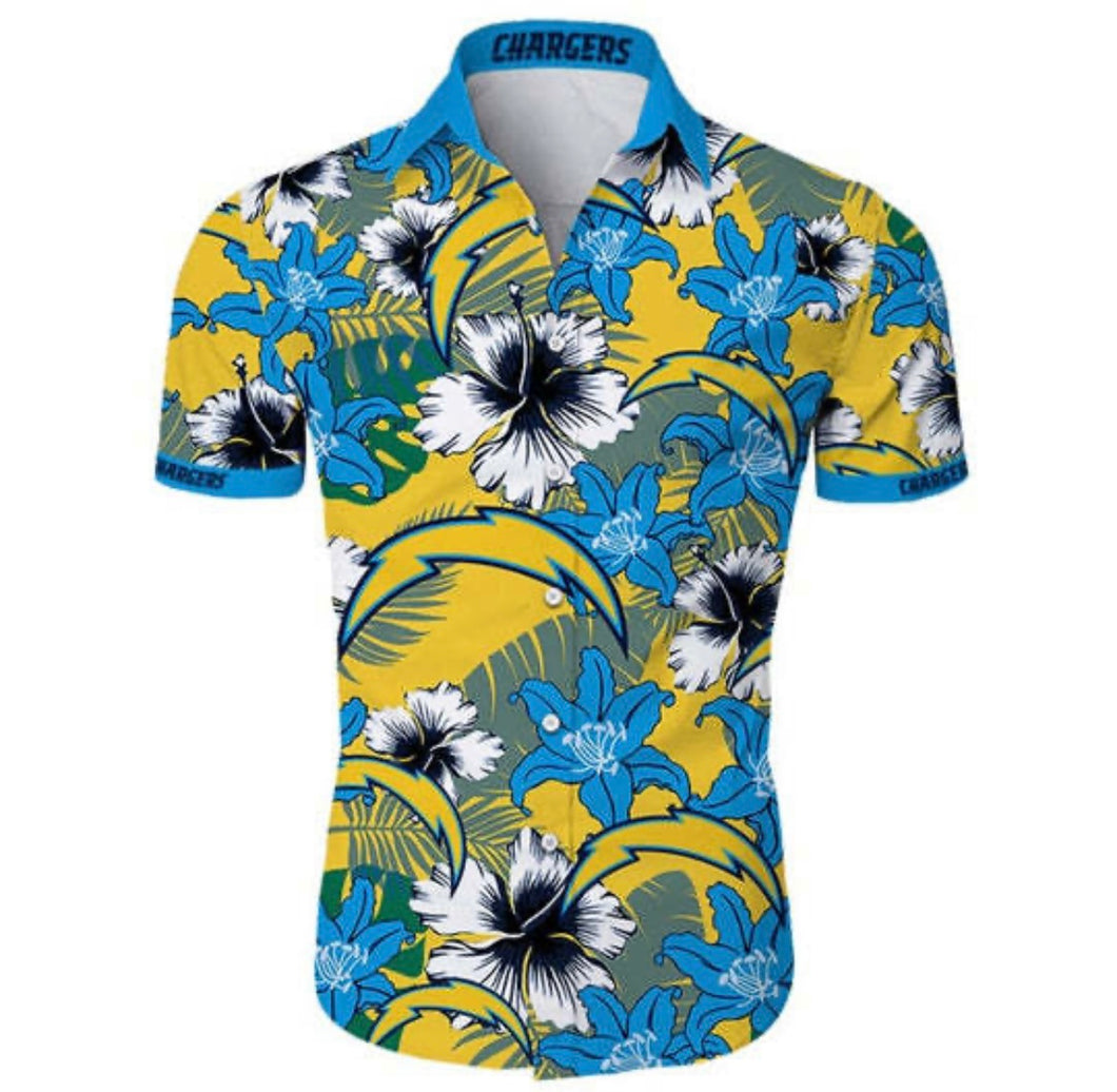 Los Angeles Chargers Official NFL Floral Palm shirt