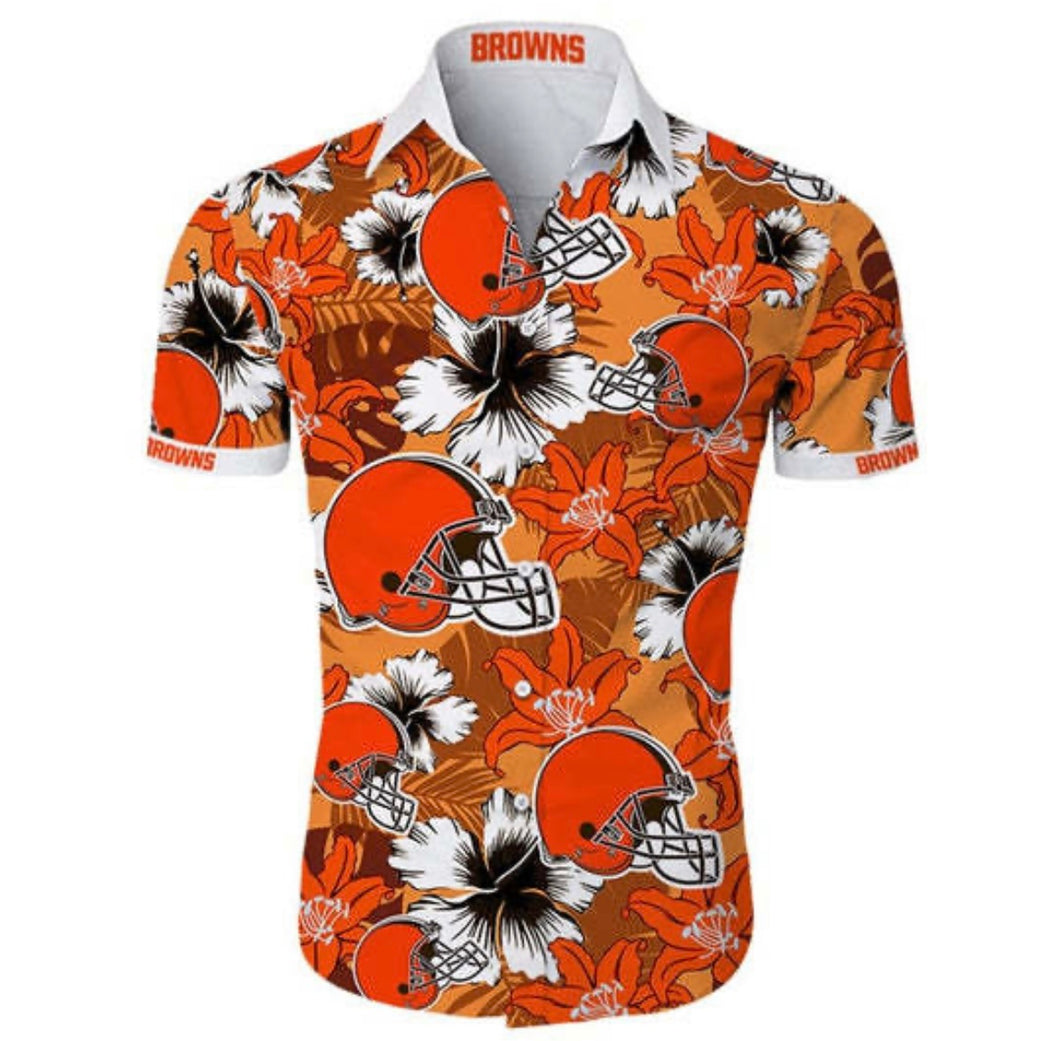 Cleveland Browns Official NFL Floral Palm shirt