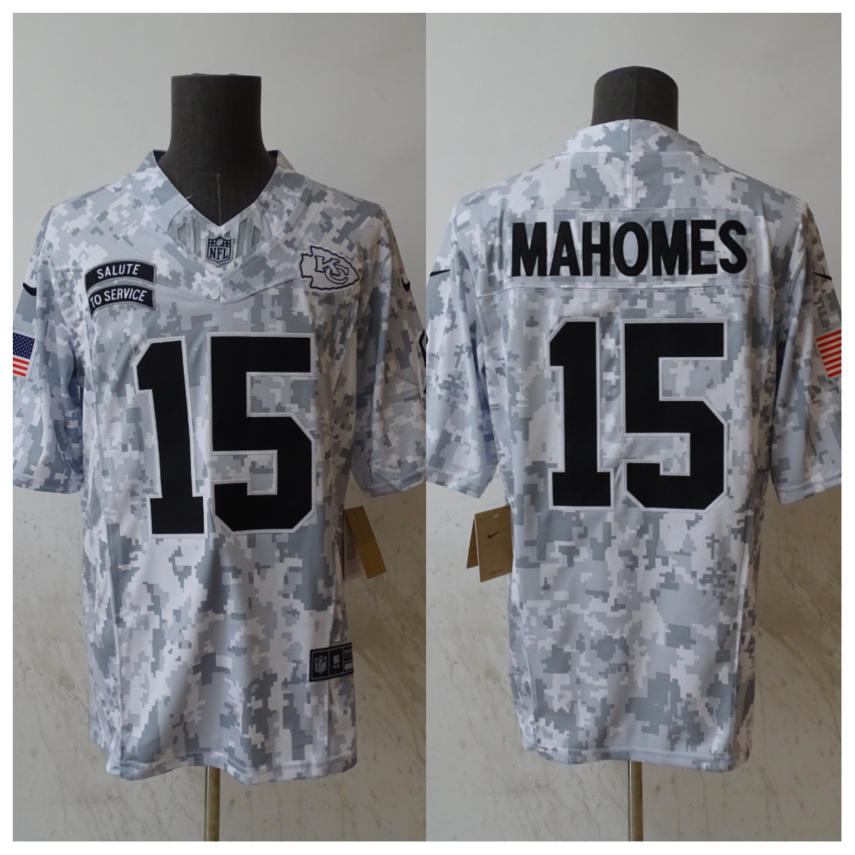 Mens Nike popular Kansas City Cheifs Patrick Mahomes Salute to Service Jersey Sz M NWT