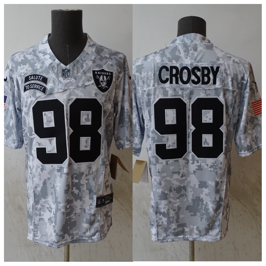 Maxx Crosby Las Vegas Raiders 2024 Nike NFL Salute to Service Jersey