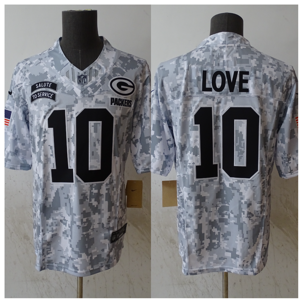 Jordan Love Green Bay Packers 2024 Nike NFL Salute to Service Jersey