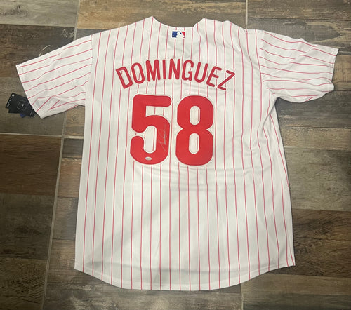 Seranthony Dominguez Philadelphia Phillies autographed jersey COA photo signing