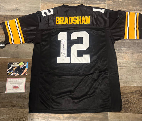 Terry Bradshaw Pittsburgh Steelers autographed jersey COA Photo signing