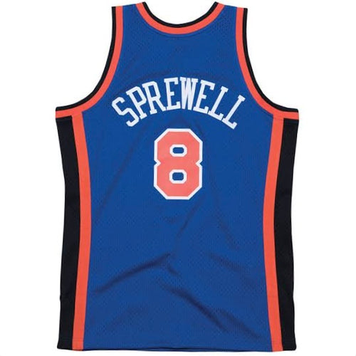 Latrell Sprewell New York Knicks Official NBA Mitchell & Ness Jersey blue