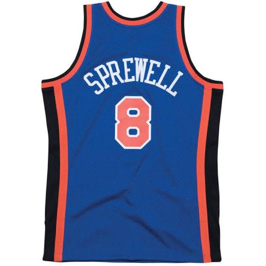 Latrell Sprewell New York Knicks Official NBA Mitchell & Ness Jersey blue