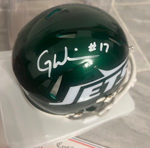 Garrett Wilson Autographed New York Jets Mini Helmet with COA