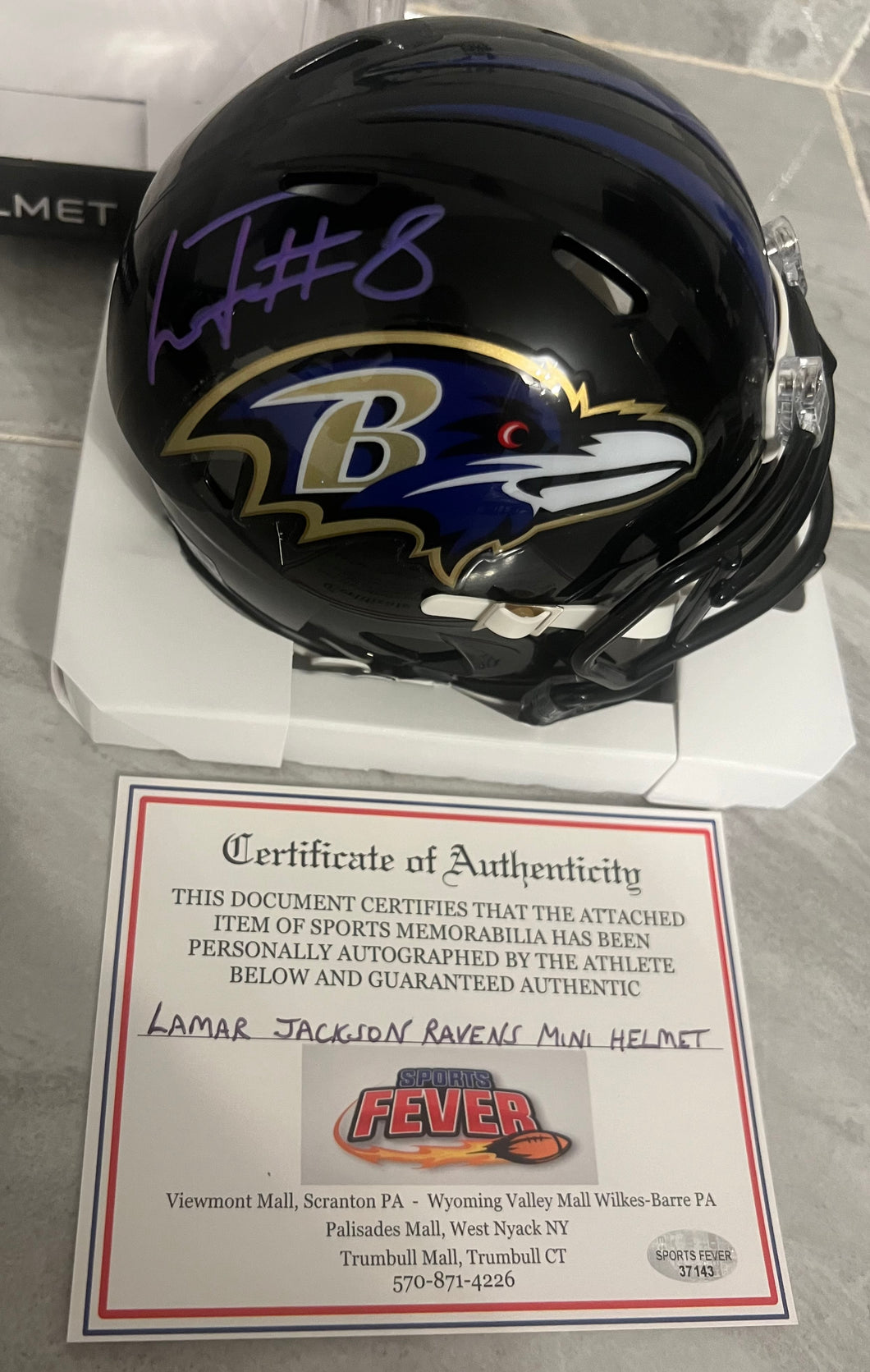 Lamar Jackson Autographed Baltimore Ravens Mini Helmet with COA