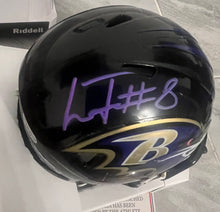 Lamar Jackson Autographed Baltimore Ravens Mini Helmet with COA