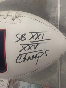 Lawrence Taylor New York Giants Autographed Football with COA photo signing