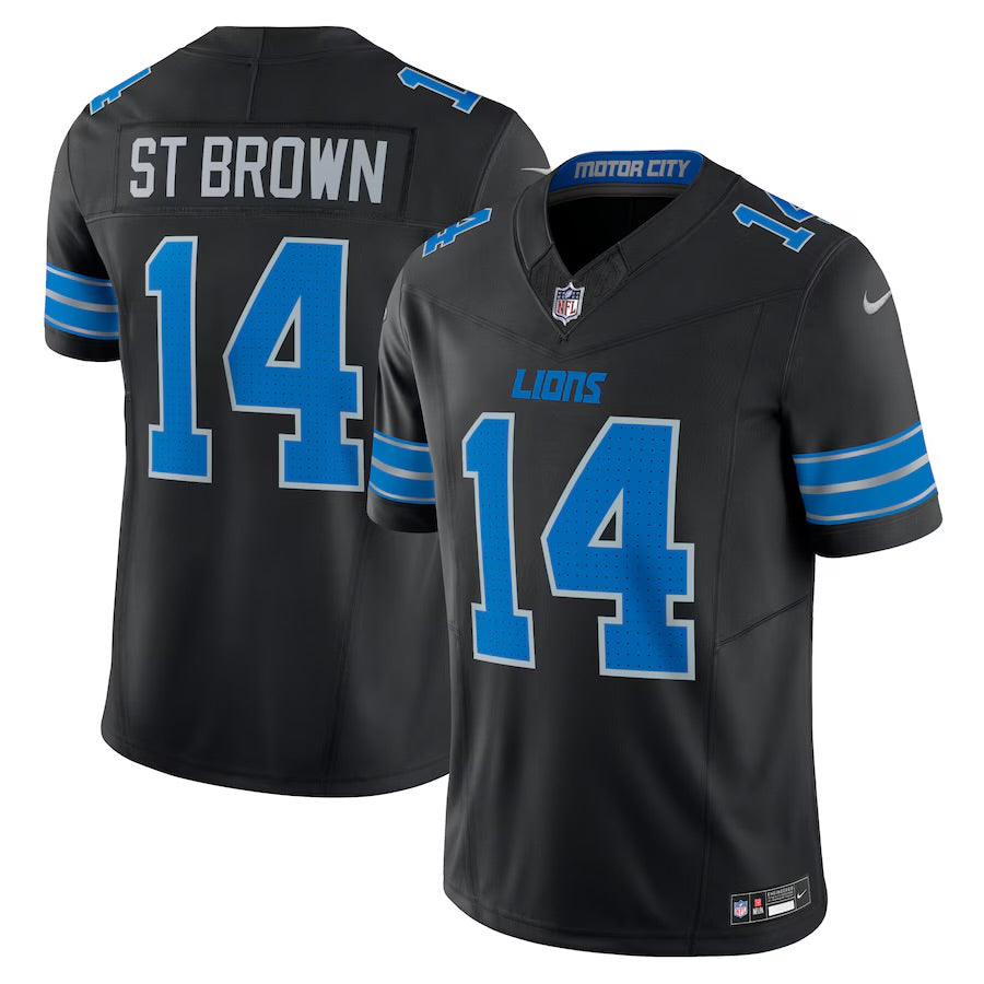 Amon-Ra St. Brown Detroit Lions Official NFL Nike Jersey black