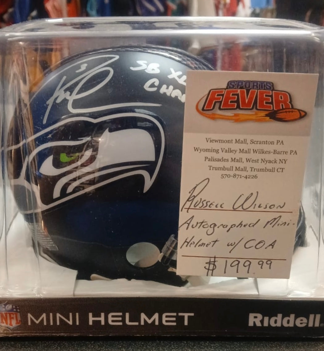 Russell Wilson Autographed Seattle Seahawks Mini Helmet with COA