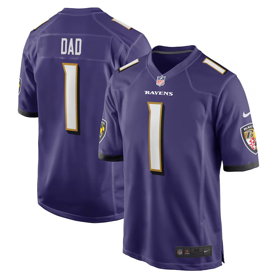 Baltimore Ravens #1 DAD Official NFL Jersey Nike Purple