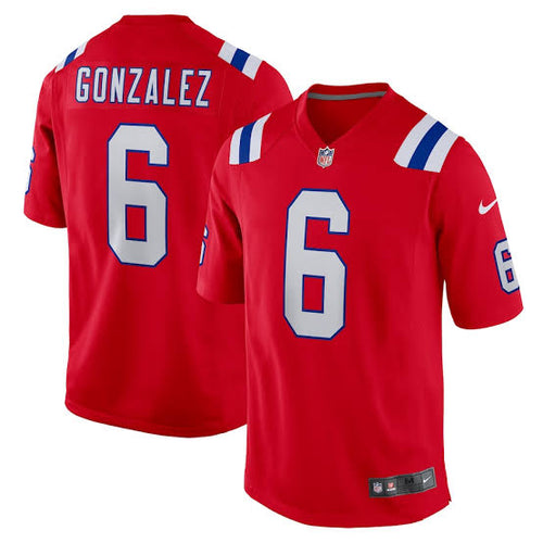 Christian Gonzalez New England Patriots NFL Official NIKE Jersey Red