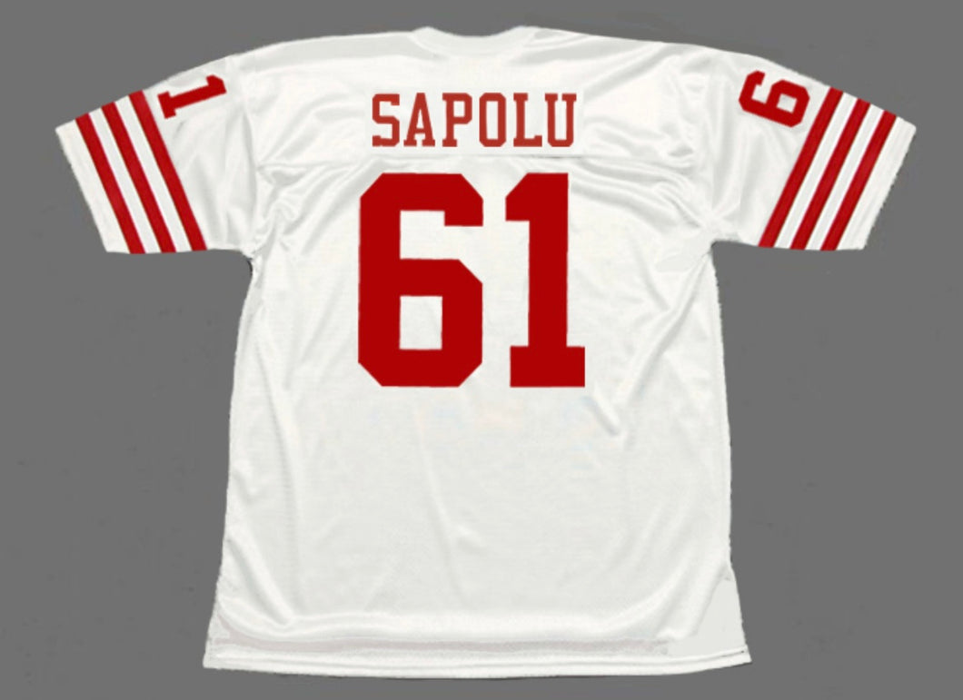 Jesse Sapolu San Francisco 49ers Jersey Mitchell & Ness white