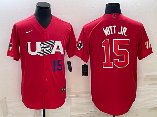 Bobby Witt Jr. Team USA Baseball Jersey Nike red