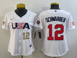 Kyle Schwarber Team USA Baseball Jersey Nike white