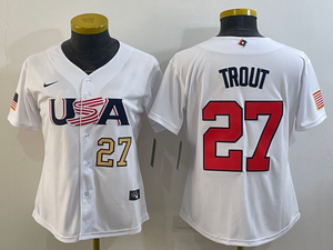 Mike Trout Team USA Baseball jersey Nike white