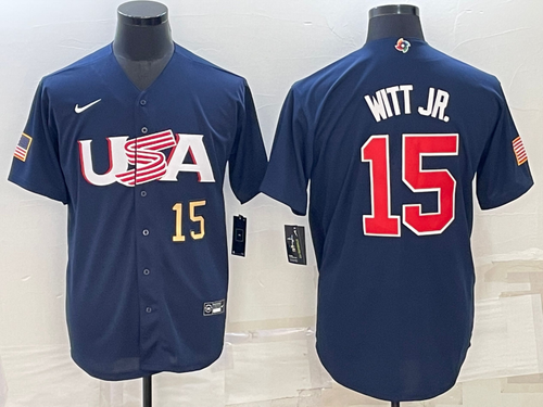 Bobby Witt Jr. Team USA Baseball Jersey Nike blue