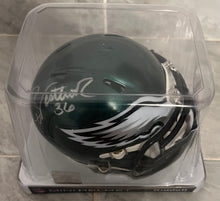 Brian Westbrook & Donovan McNabb Autographed Philadelphia Eagles Mini Helmet with COA Photo signing