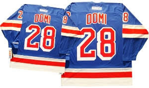 Tie Domi New York Rangers Customized Official NHL Adidas Jersey blue