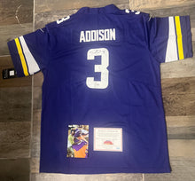 Jordan Addison Minnesota Vikings autographed jersey COA & photo signing