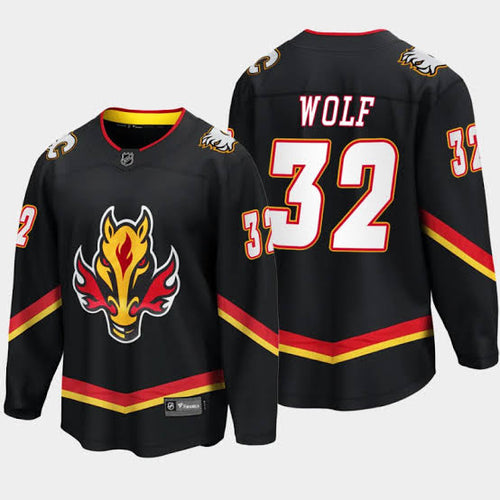 Dustin Wolf Calgary Flames Official NHL Adidas Jersey black