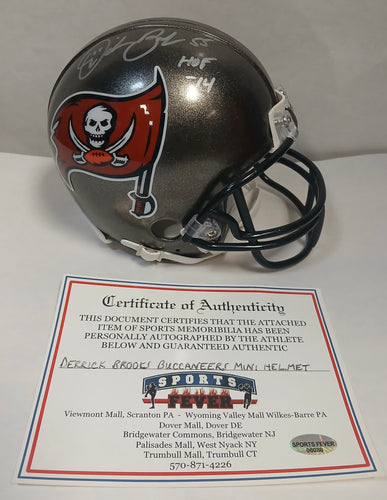 Derrick Brooks Autographed Tampa Bay Buccaneers Mini Helmet with COA