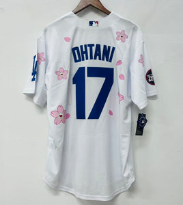 Shohei Ohtani Los Angeles Dodgers Official MLB Nike jersey white flowers