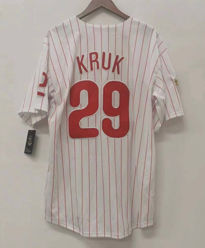 John Kruk Philadelphia Phillies 1993 World Series Jersey Majestic