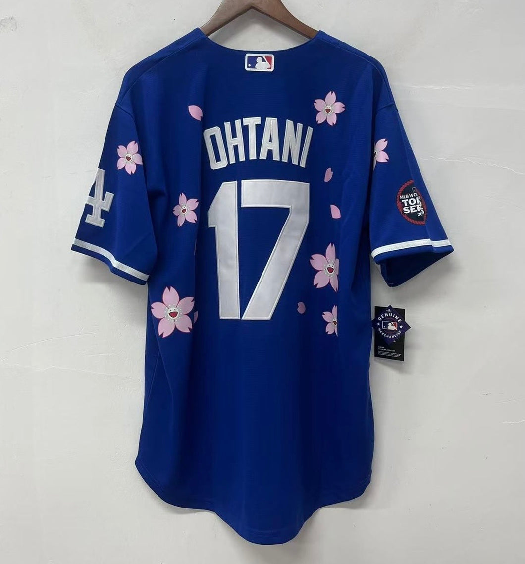Shohei Ohtani Los Angeles Dodgers Official MLB Nike jersey blue flowers