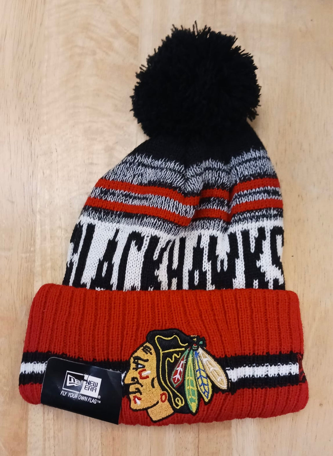 Chicago Blackhawks NHL New Era winter Hat with Pom Pom