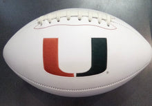 Miami Hurricanes Full Size logo Autograph Signature Football