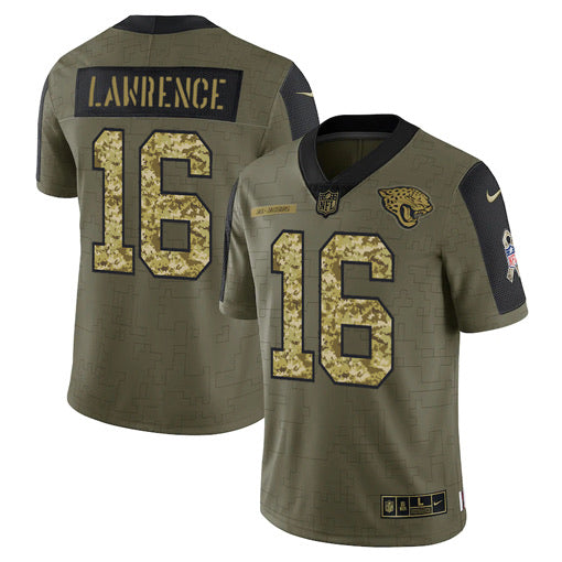 Trevor Lawrence Jacksonville Jaguars military salute to service Jersey –  Classic Authentics