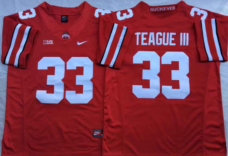 Master Teague Ohio State Buckeyes Jersey red