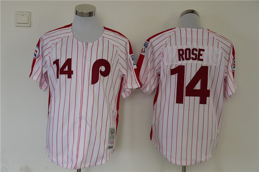 Pete Rose Philadelphia Phillies Jersey white pinstripes – Classic Authentics