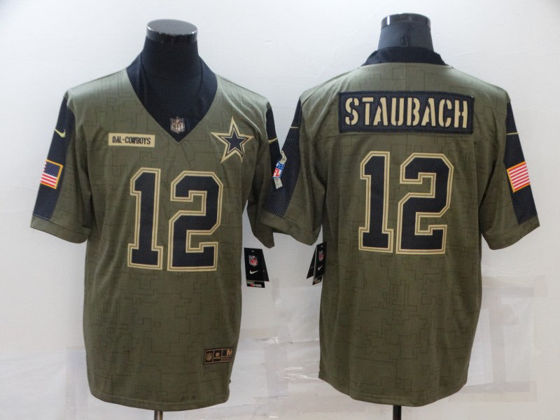 Roger Staubach Dallas Cowboys military salute to service Jersey