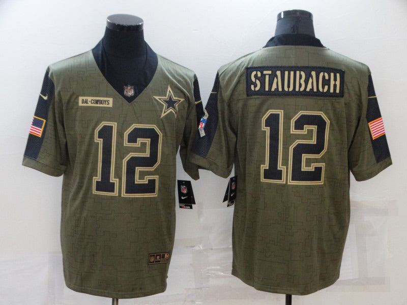 Nike Dallas Cowboys No12 Roger Staubach Camo Women's Stitched NFL Limited 2018 Salute to Service Jersey