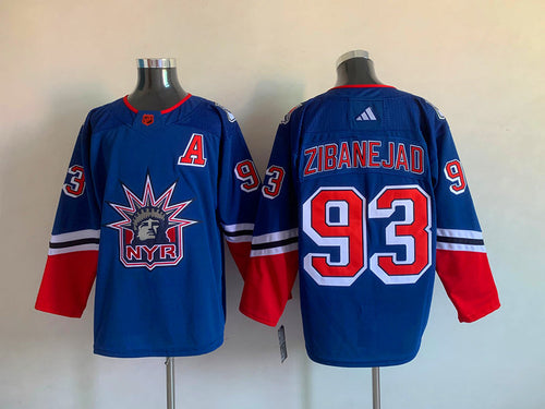 Mika Zibanejad New York Rangers Jersey Statue of Liberty