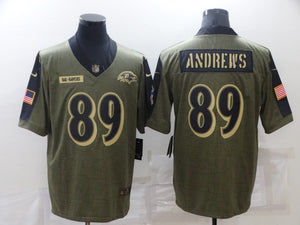 Mark Andrews Baltimore Ravens military salute to service Jersey